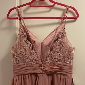 Azazie dusty rose Blake bridesmaids dress
